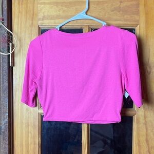 Naked Wardrobe Hot Pink Crop Top, Size S